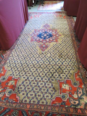 Appraisal: Persian Handmade Rug lattace style floral on tan field red