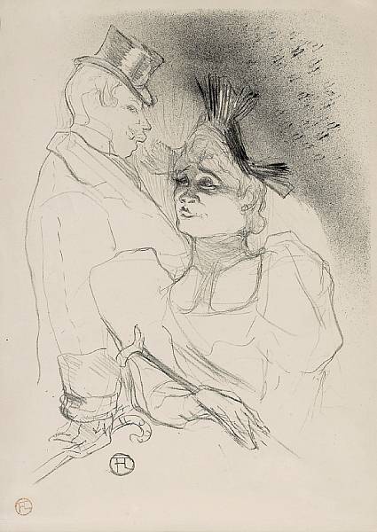 Appraisal: Henri de Toulouse-Lautrec French - Mademoiselle Lender et Baron W