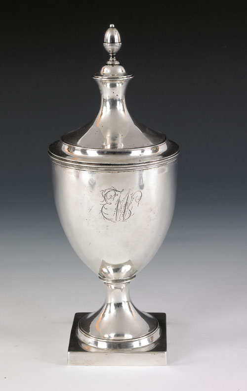 Appraisal: Philadelphia silver covered sugar urn ca bearing the touch of