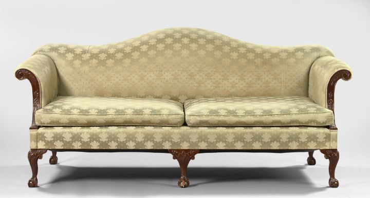 Appraisal: George III-Style Mahogany Sofa early th century the domed and