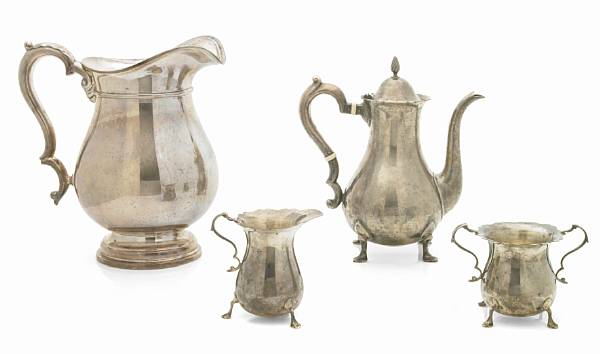 Appraisal: A group of sterling table articles Comprising pint coffee pot