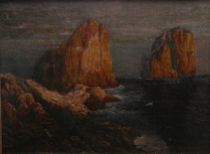 Appraisal: Unknown Artist th Century A costal landscape with rock formations