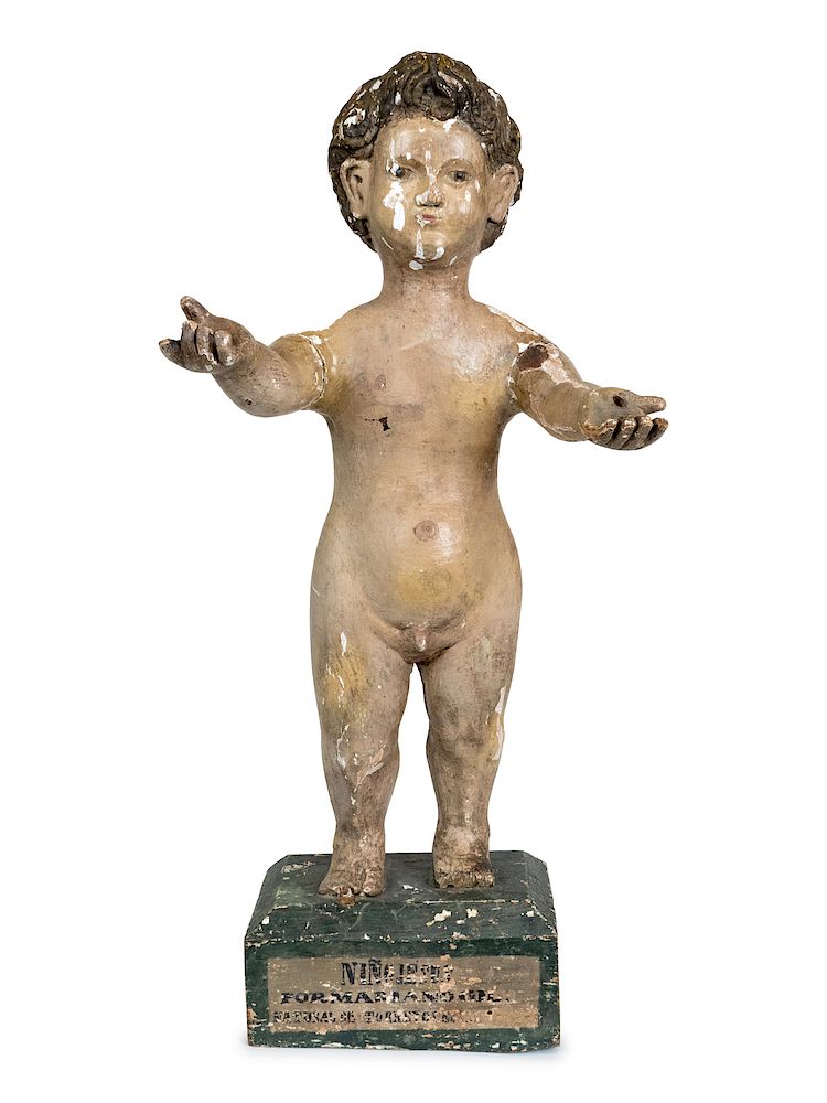 Appraisal: Italian Polychromed Figure of the Infant Christ Italian Polychromed Figure