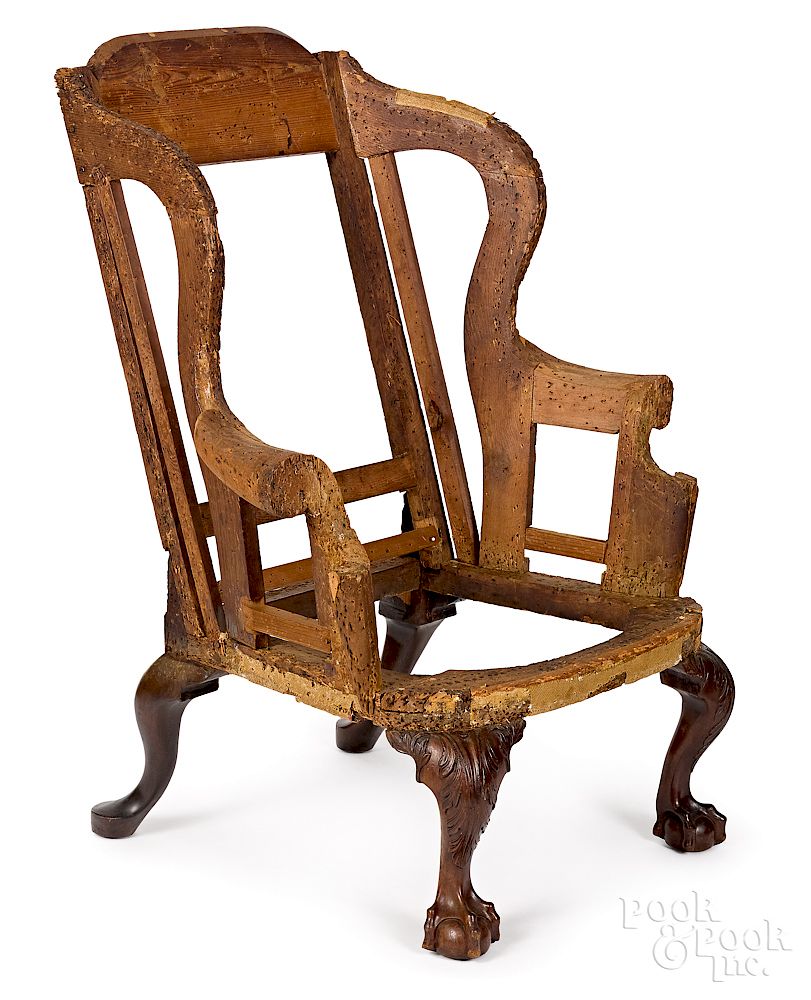 Appraisal: Important Philadelphia Chippendale easy chair Exclusive on Bidsquare Important Philadelphia