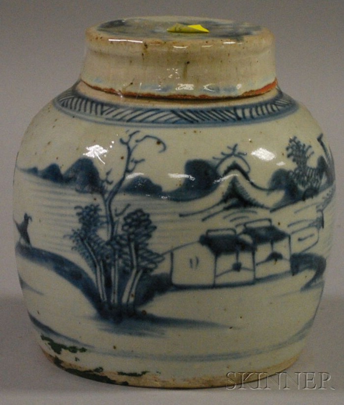 Appraisal: Chinese Canton Porcelain Ginger Jar with Cover ht in