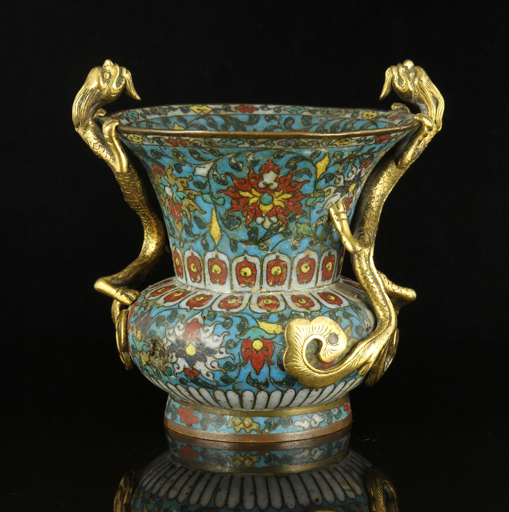 Appraisal: - Chinese Cloisonn Zun Vase Zun vase China early th