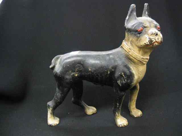 Appraisal: Cast Iron Figural Doorstop of a Bostonbull terrier '' tall