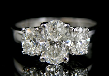 Appraisal: A Three Diamond Ring Diamonds GIA Certified k white gold