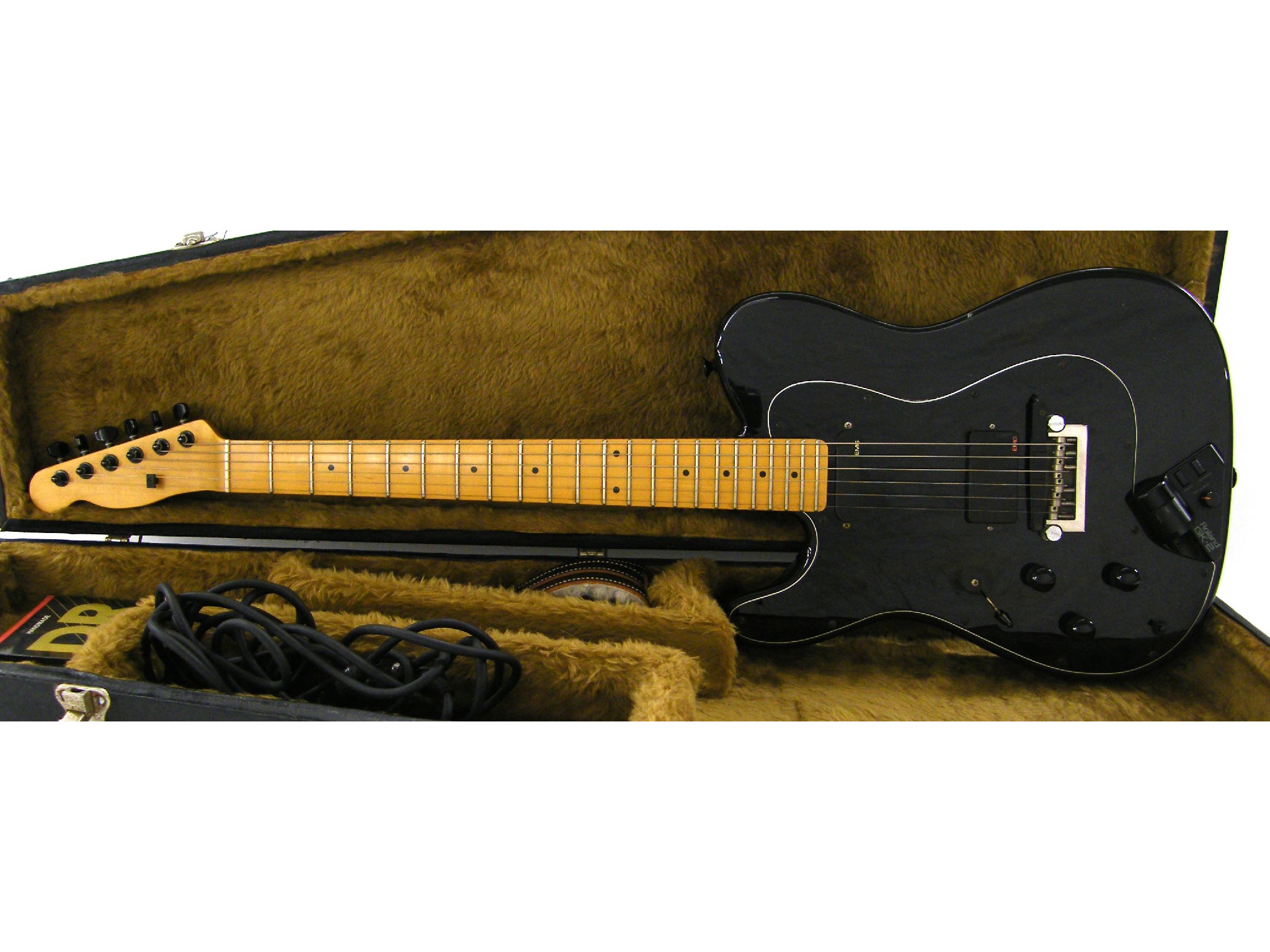 Appraisal: Bill Puplett custom Telecaster style electric midi guitar black finish