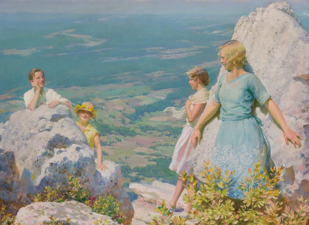 Appraisal: CHARLES COURTNEY CURRAN American - Blue and Gold oil on