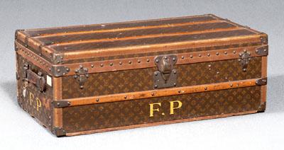 Appraisal: Louis Vuitton vintage steamer trunk lift top with open quilted