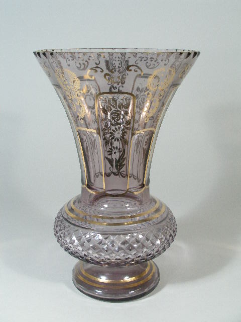 Appraisal: Art Glass Vase Victorian blown and cut of amethyst crystal