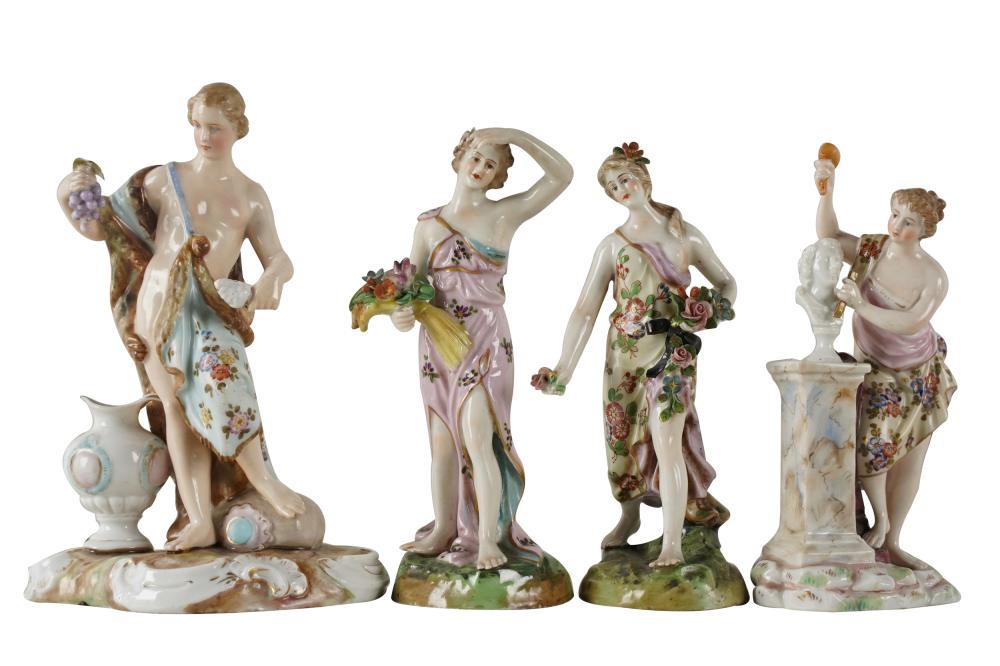 Appraisal: FOUR CONTINENTAL PORCELAIN FIGURESvarious underglaze blue marks ranging from to