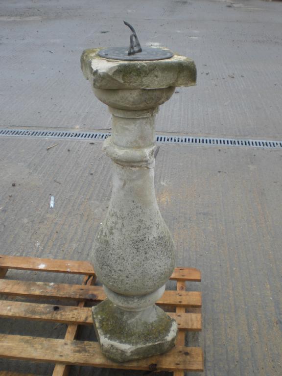 Appraisal: A Sun Dial on stone baluster column and another column