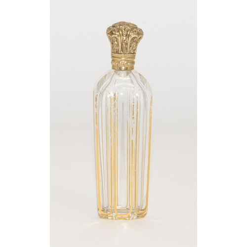 Appraisal: A French silver gilt mounted gilt glass scent bottle mid