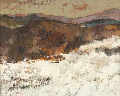 Appraisal: Jean Chaboude French - Winter Mountain Landscape signed and dated