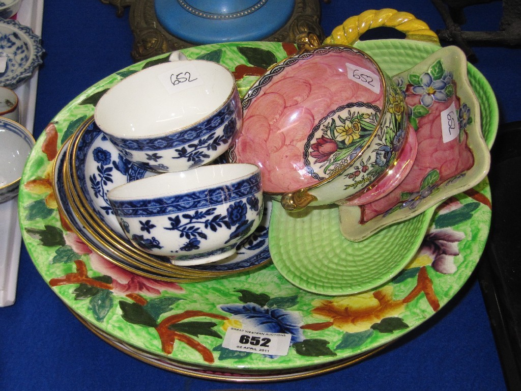 Appraisal: Lot comprising Maling bowl Victorian Coalport cups and saucers Carlton