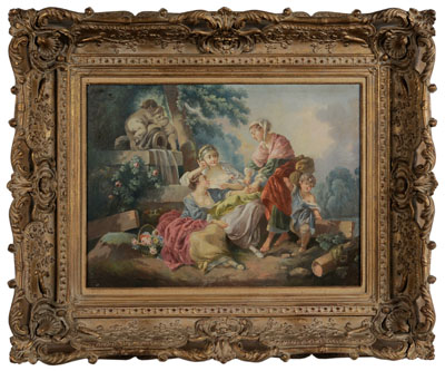 Appraisal: After Francois Boucher - th century The Fortune Teller oil