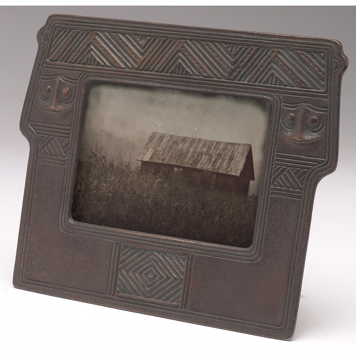 Appraisal: Tiffany Studios frame bronze in the American Indian pattern original