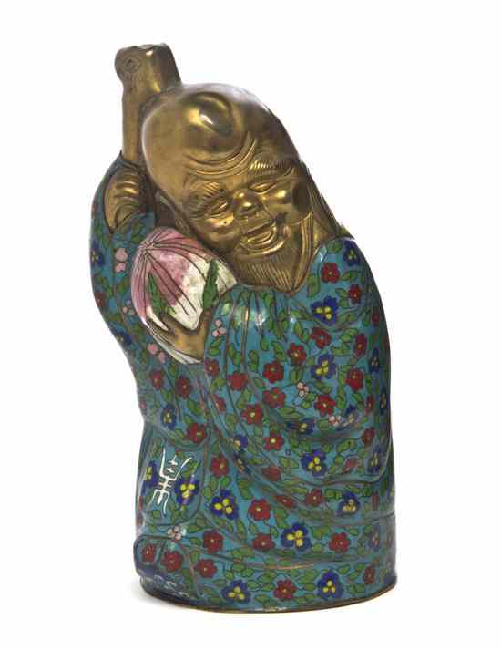 Appraisal: A Cloisonne and Gilt Shoulao Figure the figure depicted with