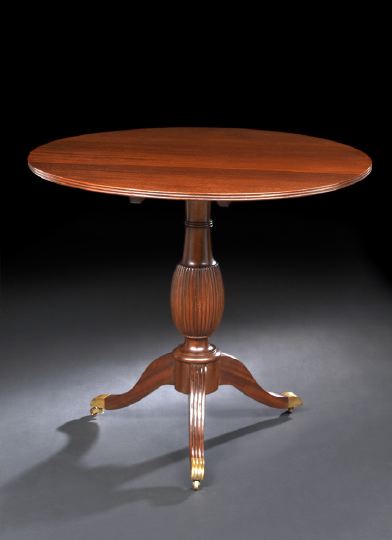 Appraisal: Victorian Mahogany Tripod Table fourth quarter th century the circular