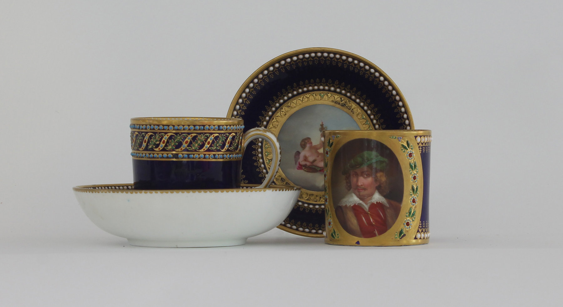 Appraisal: A th Century S vres style cabinet cup and saucer