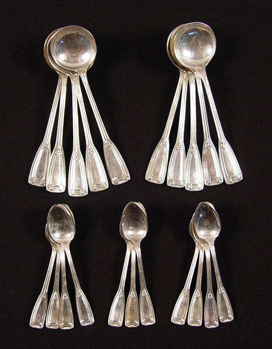 Appraisal: PIECE TIFFANY STERLING ST DUNSTAN SPOONS To include demitasse spoons