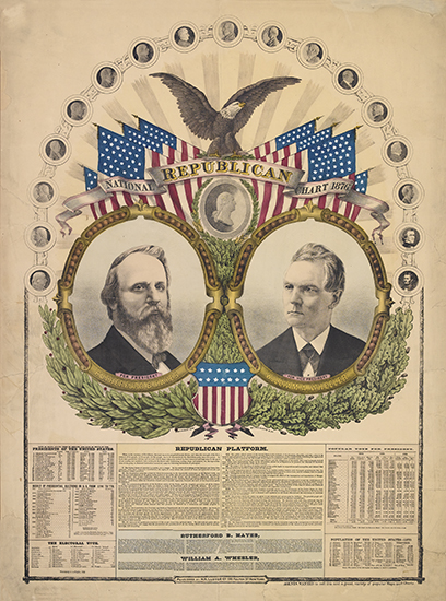 Appraisal: PRESIDENTS-- CAMPAIGN National Republican Chart Hand-colored lithograph x inches several