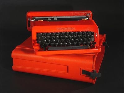 Appraisal: An Olivetti Valentine typewriter designed by Ettore Sottsass red plastic