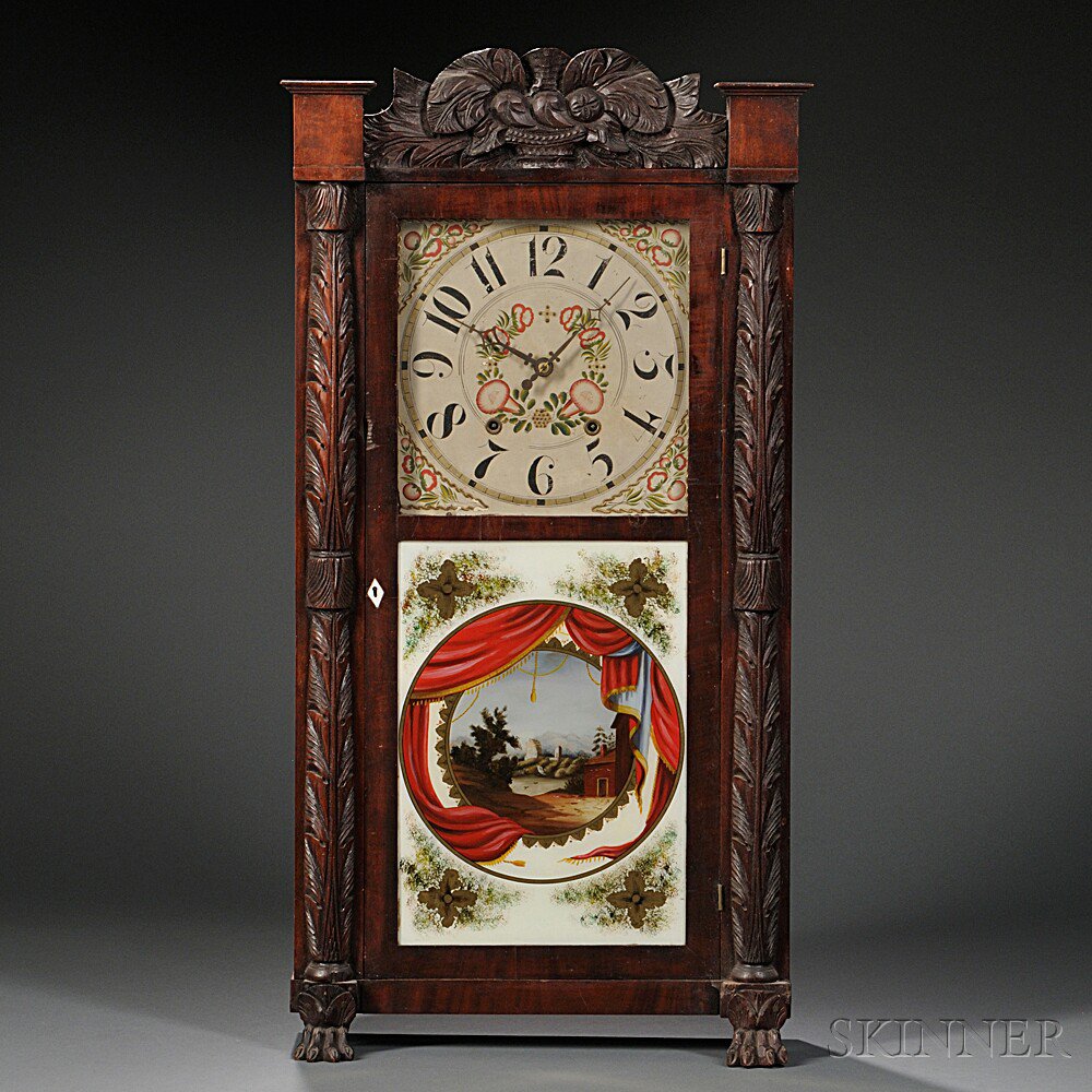 Appraisal: Rodney Brace Carved Mahogany Shelf Clock North Bridgewater Massachusetts c