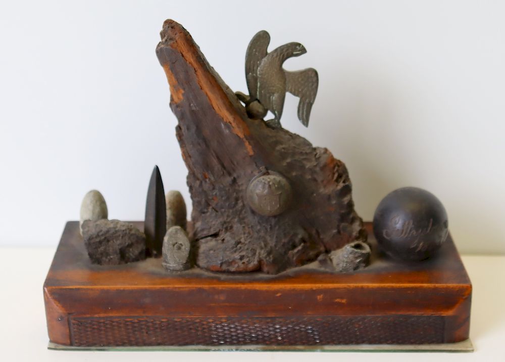 Appraisal: Antique Battles of Civil War Sculpture Sculpture with objects that