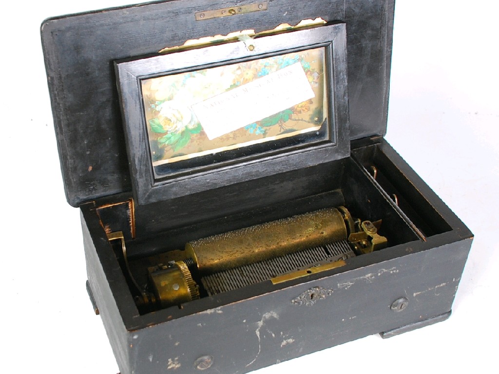 Appraisal: LATE VICTORIAN SWISS MUSICAL BOX six airs the brass winding