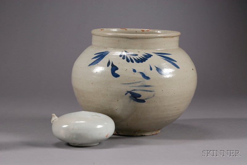 Appraisal: Two Porcelain Vessels Korea th century a round spouted water