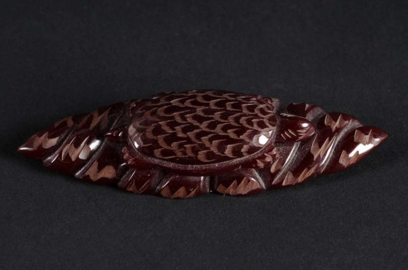 Appraisal: Bakelite Reddish Brown Turtle Pin Condition Excellent Size L