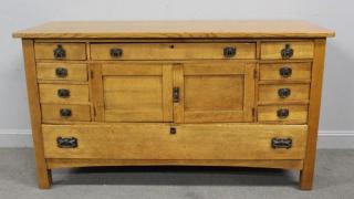 Appraisal: Limbert Signed Oak Arts Crafts Sideboard From the private collection