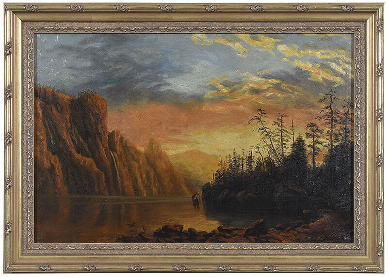 Appraisal: After Albert Bierstadt German America - Sunset California unsigned oil