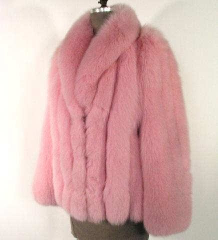 Appraisal: Pink Dyed Fox Jacket Size Med Length Retail Price Stock