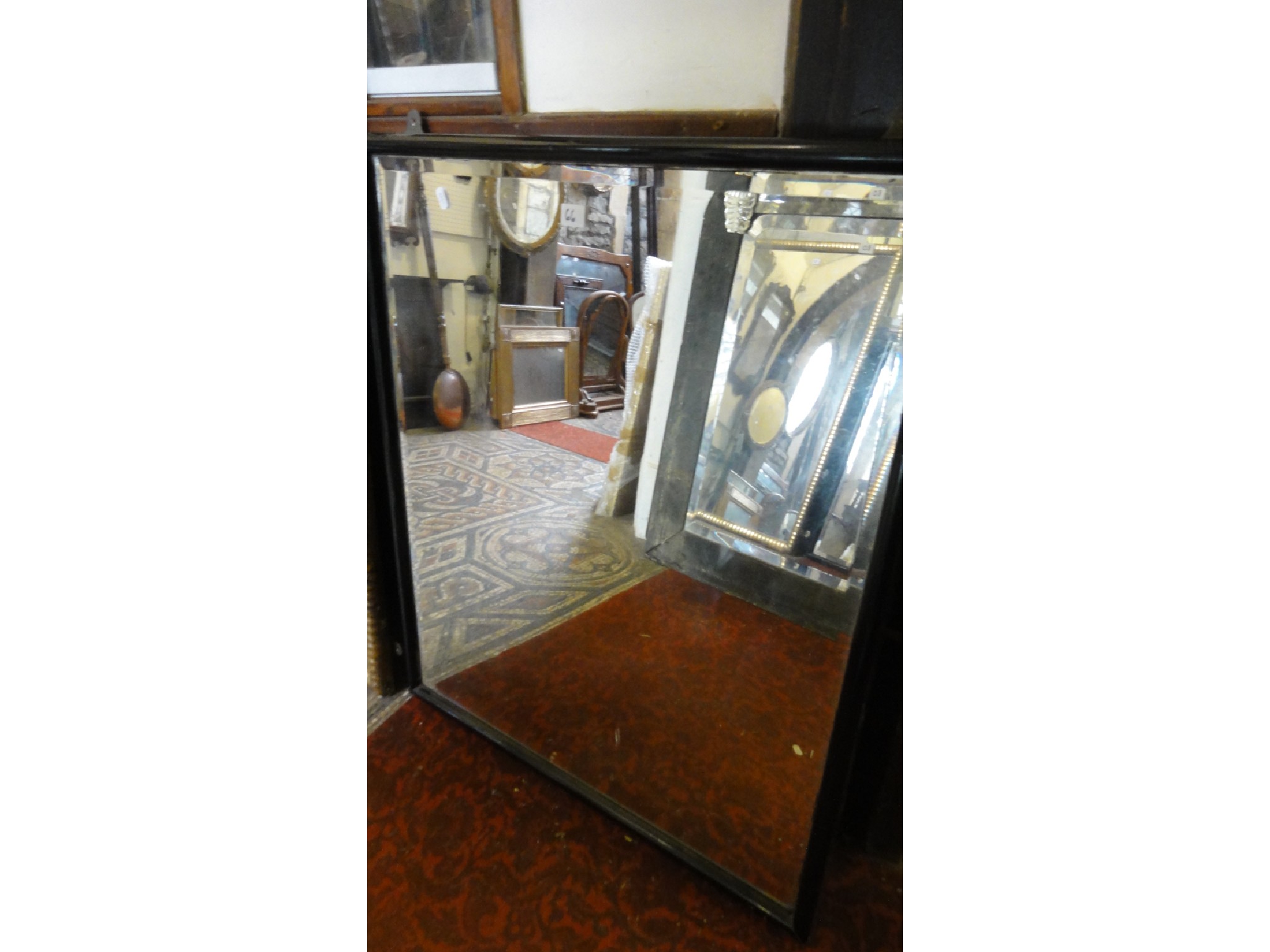 Appraisal: A vintage probably th century wall mirror of rectangular form