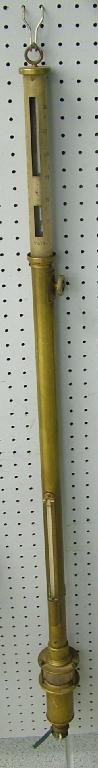 Appraisal: Brass marine stick barometer the silvered scale inscribed L Casella