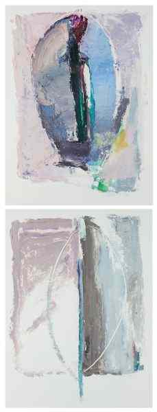 Appraisal: Two Original Works by Marilyn Levinboth contemporary oils on paper