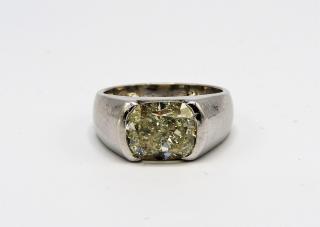 Appraisal: Platinum CT Light Yellow Solitaire Diamond Ring UNTIED STATES TH