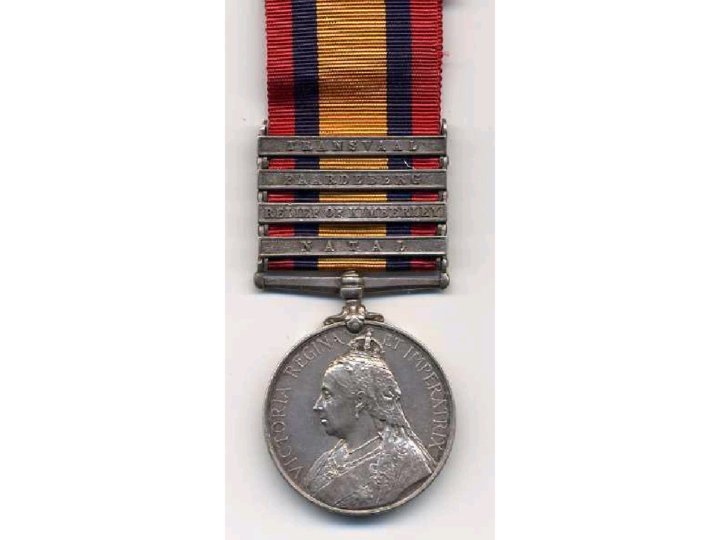 Appraisal: Anglo-Boer War Queen's South Africa Medal four clasps Natal Relief