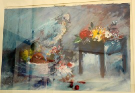 Appraisal: JOHN HOWLEY 'FLOWERS AND BIRDS' OIL ON PAPER