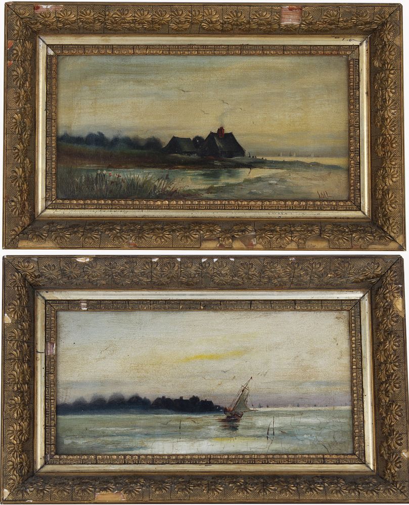 Appraisal: th C American School Coastal Paintings th C American School