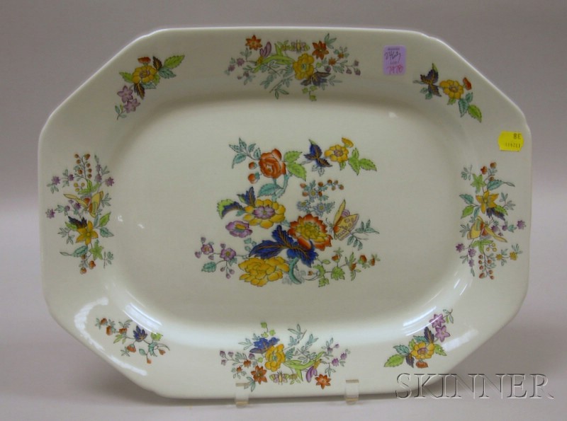 Appraisal: Copeland Spode Transfer and Hand-painted Ironstone Platter lg in Good