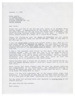 Appraisal: Duffie Peter Archive of Peter Duffie-Jeff Busby Correspondence Spanning -