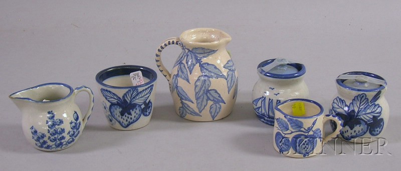 Appraisal: Six Dorchester Pottery Decorated Tableware Items