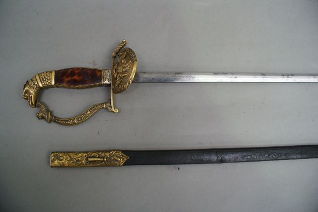 Appraisal: A Polish Small sword inch etched blade with single shell