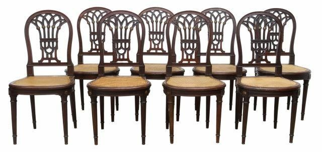 Appraisal: lot of French Louis XVI style dining chairs late th