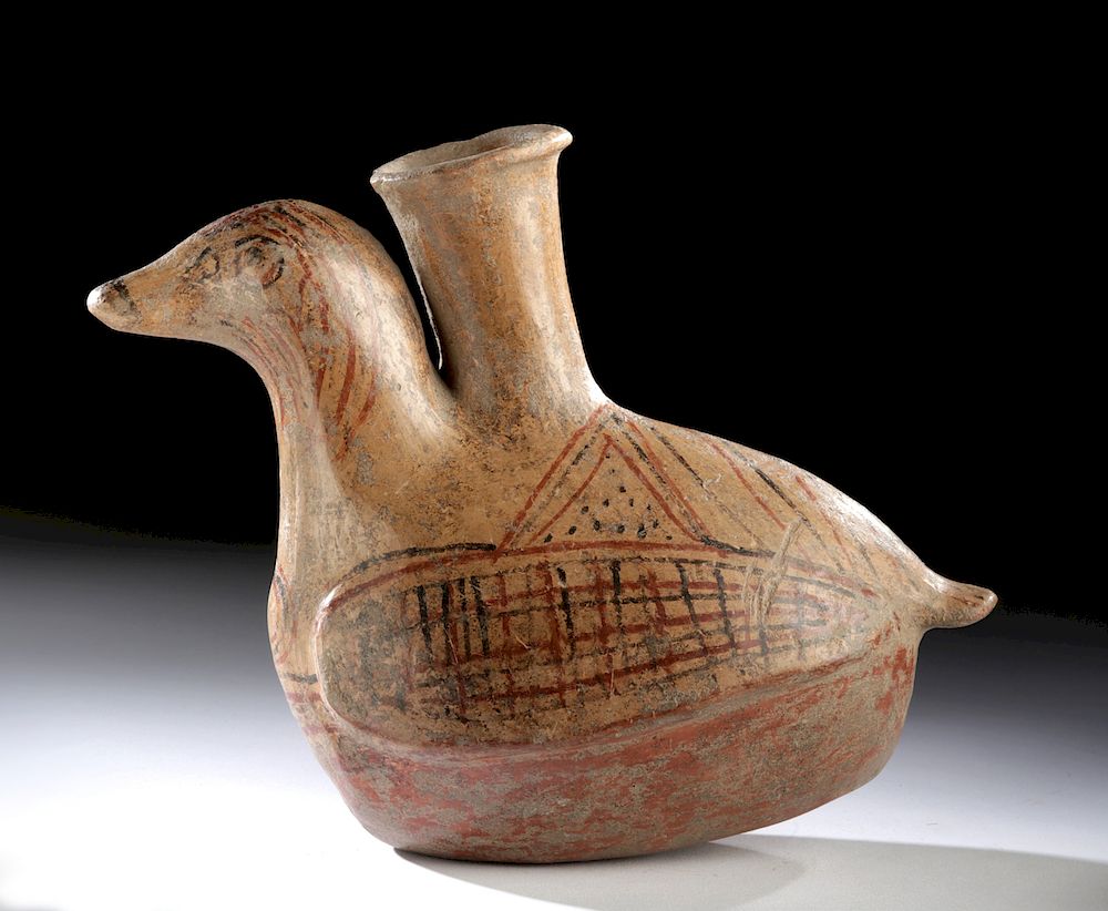 Appraisal: Anatolian Phrygian Sardinian Polychrome Goose Vessel Ancient Near East central